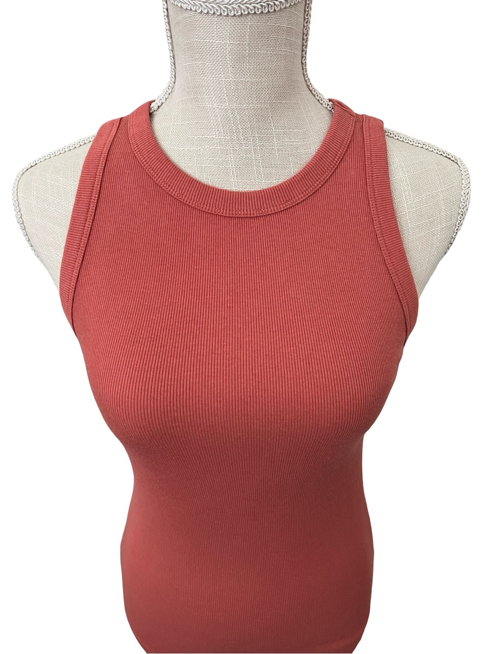 Women's Ribbed Racerback Tank Top - Picture 2 of 7